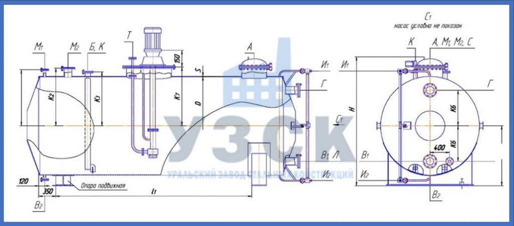 Чертеж емкости ГКК в Пензе